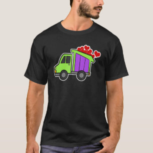 Construction Truck Excavator Building Site Heart L T-Shirt