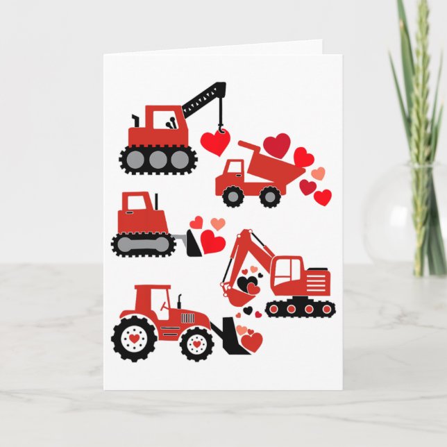 Construction Truck I Dig You Funny Kid Boy Toddler Card (Front)