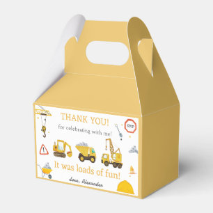 Construction Truck Kids Birthday Favor Boxes