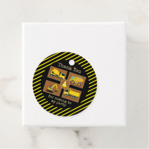 Construction Truck Kids Birthday Party Decorations Favour Tags