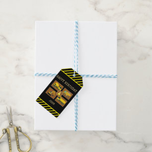 Construction Truck Kids Birthday Party Decorations Gift Tags