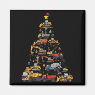 Construction Truck Lover Christmas Tree Cute Xmas  Magnet
