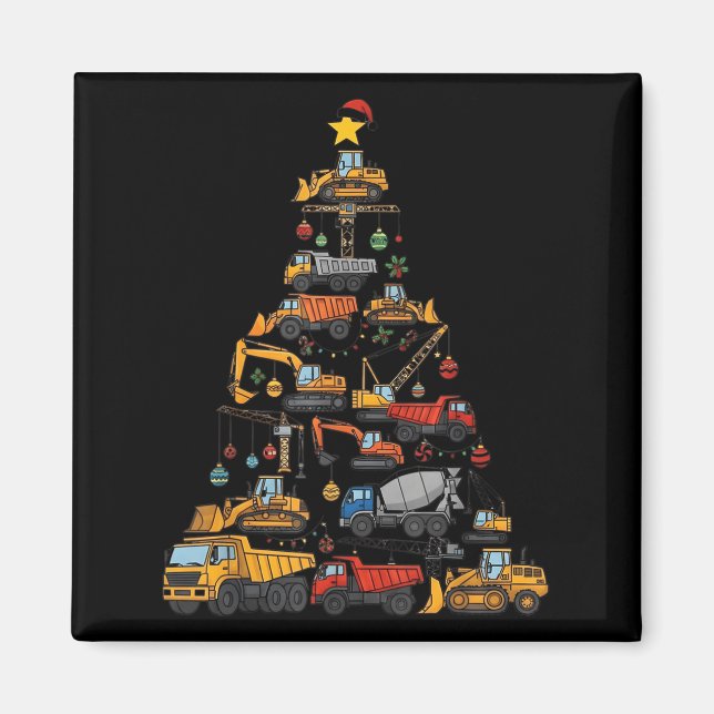 Construction Truck Lover Christmas Tree Cute Xmas  Magnet (Front)