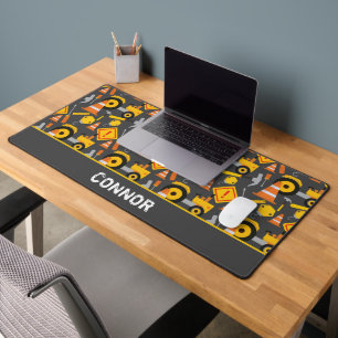 Construction Truck Roadworks Desk Mat