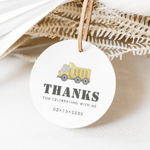 Construction Truck Vehicles Boys Birthday Favour Tags