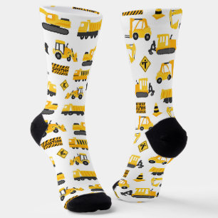 Construction Trucks and Signs Socks