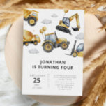 Construction Trucks Any Year Kids Birthday Invitation<br><div class="desc">Construction Trucks Any Year Kids Birthday Invitation</div>