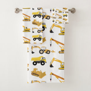 Construction Trucks Bath Towel Set