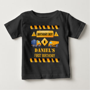 Construction trucks birthday family crew shirt