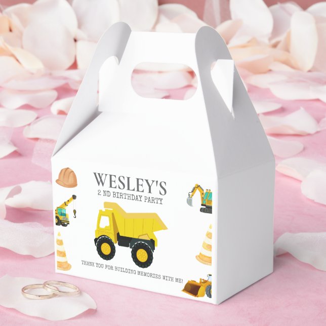Construction Trucks Birthday Favour Box (Wedding)