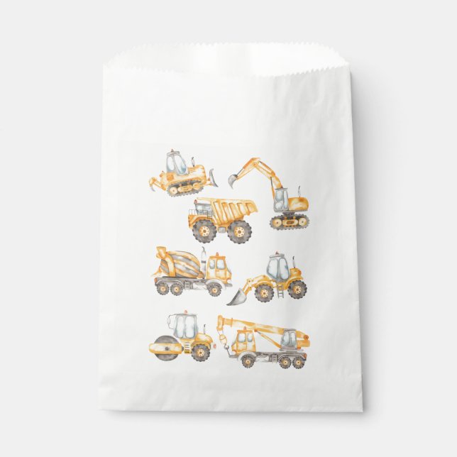 Construction Trucks Birthday Party  Favour Bags (Front)