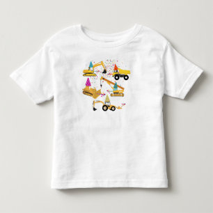 Construction Trucks Birthday Party Pattern Toddler T-Shirt