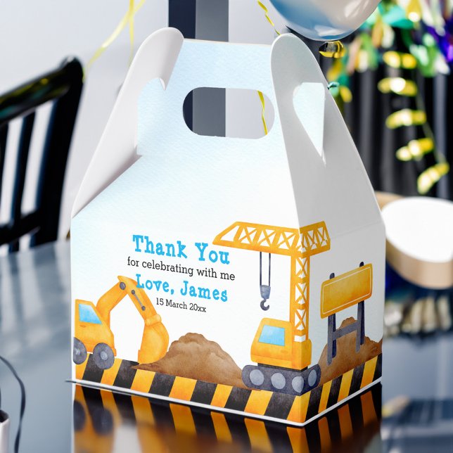 Construction trucks boys birthday party  favour box (Construction trucks boys birthday party favor box personalized boys party favors)