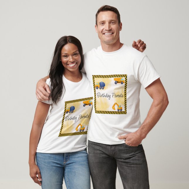 Construction Trucks Couple Birthday  T-Shirt (Unisex)