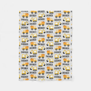 Construction Trucks Digger & Dump Truck Baby Blank Fleece Blanket