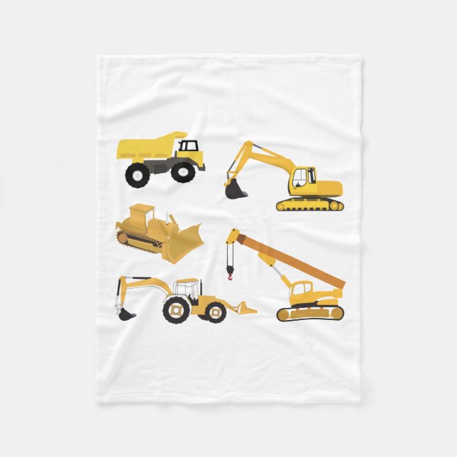 Construction Trucks Fleece Blanket (Front)