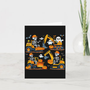 Construction Trucks Halloween Costume Soky Excavat Card