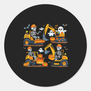 Construction Trucks Halloween Costume Soky Excavat Classic Round Sticker