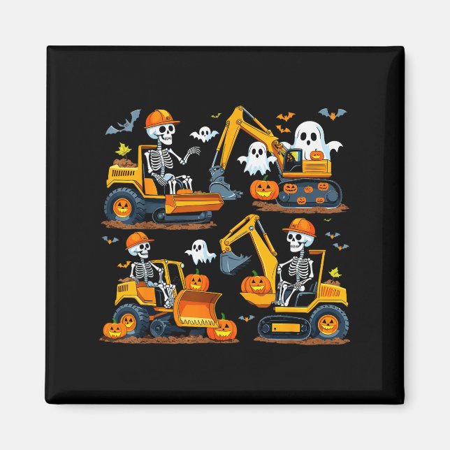 Construction Trucks Halloween Costume Soky Excavat Magnet (Front)