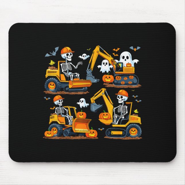 Construction Trucks Halloween Costume Soky Excavat Mouse Mat (Front)
