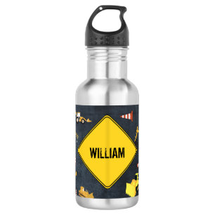Construction Trucks Heavy Machinery School 532 Ml Water Bottle