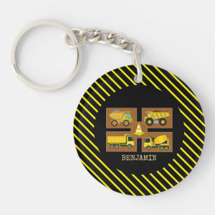 Construction Trucks   Kid Birthday Party Decor Key Ring