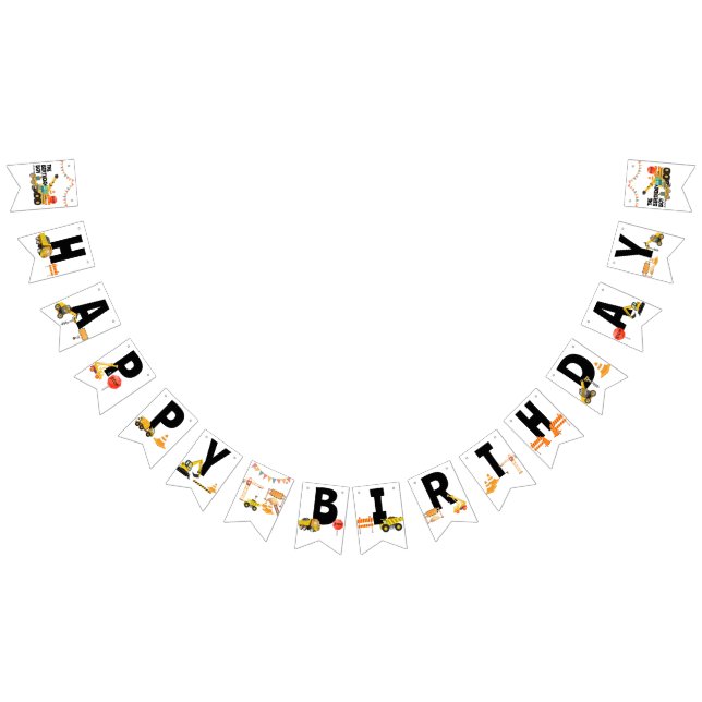 Construction Trucks |  Kids Birthday Party   Bunting (All)