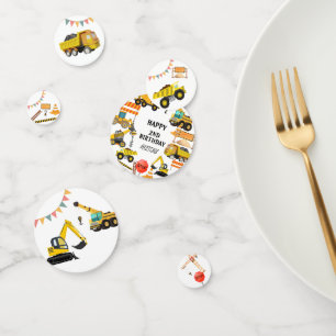 Construction Trucks Kids Birthday Party Confetti