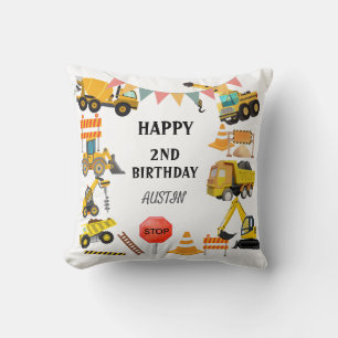 Construction Trucks    Kids Birthday Party   Cushion