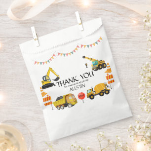 Construction Trucks Kids Birthday Party Favour Bags