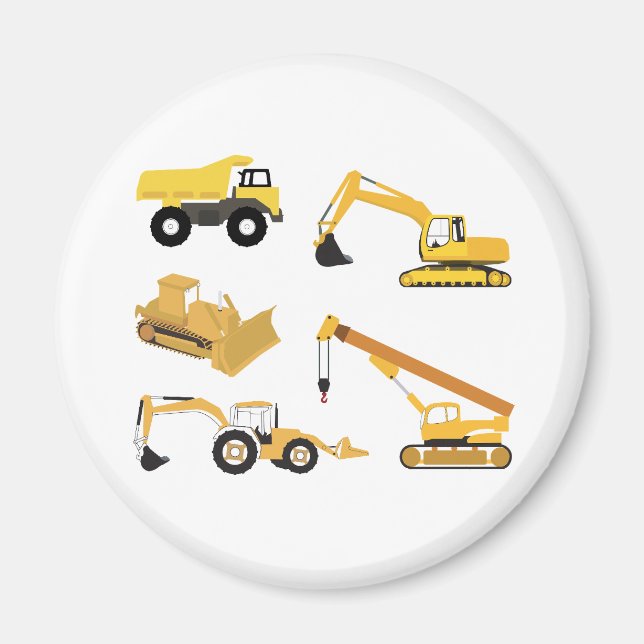 Construction Trucks Kids Magnet (Front)