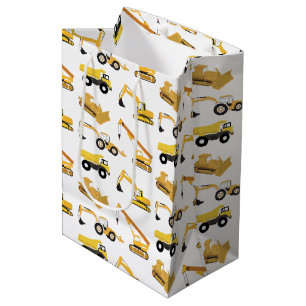 Construction Trucks Medium Gift Bag
