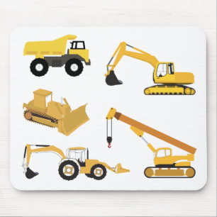 Construction Trucks Mouse Mat