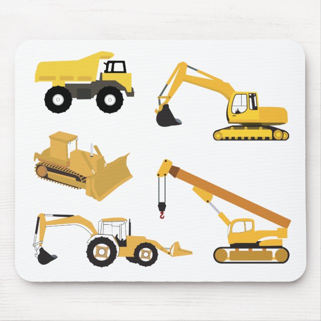 Construction Trucks Mouse Mat (Front)