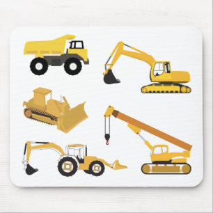 Construction Trucks Mouse Mat