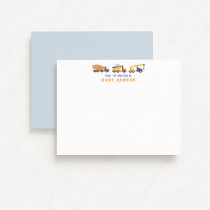 Construction Trucks Nursery Note Card