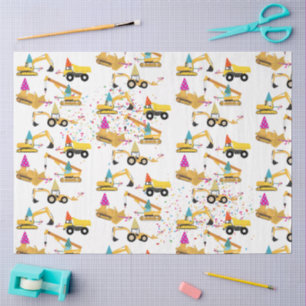 Construction Trucks Party Pattern   Tissue Paper