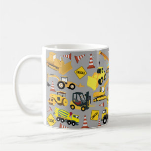 Construction Trucks Pattern Coffee Mug