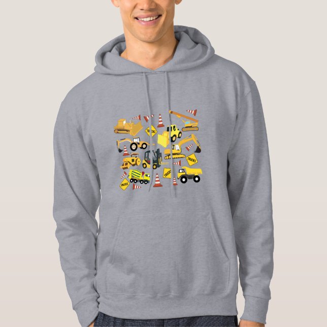 Construction Trucks Pattern Hoodie (Front)
