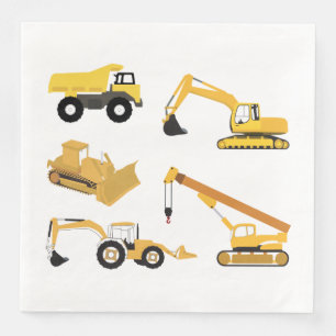 Construction Trucks Pattern Napkin