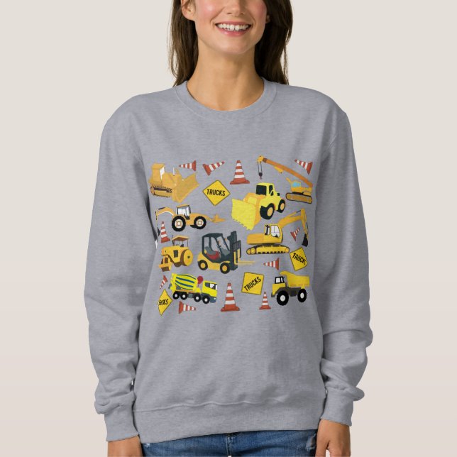 Construction Trucks Pattern Sweatshirt (Front)