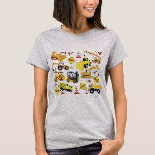 Construction Trucks Pattern T-Shirt