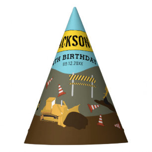 Construction Trucks Site Theme Birthday Party Party Hat