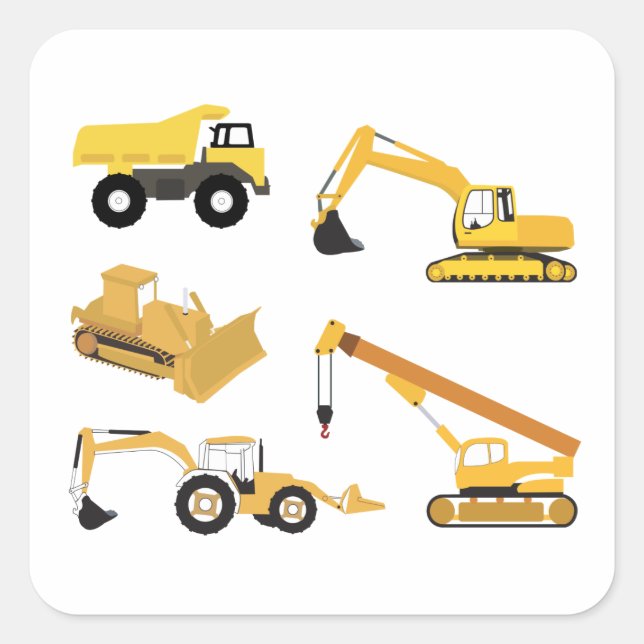 Construction Trucks Square Sticker (Front)