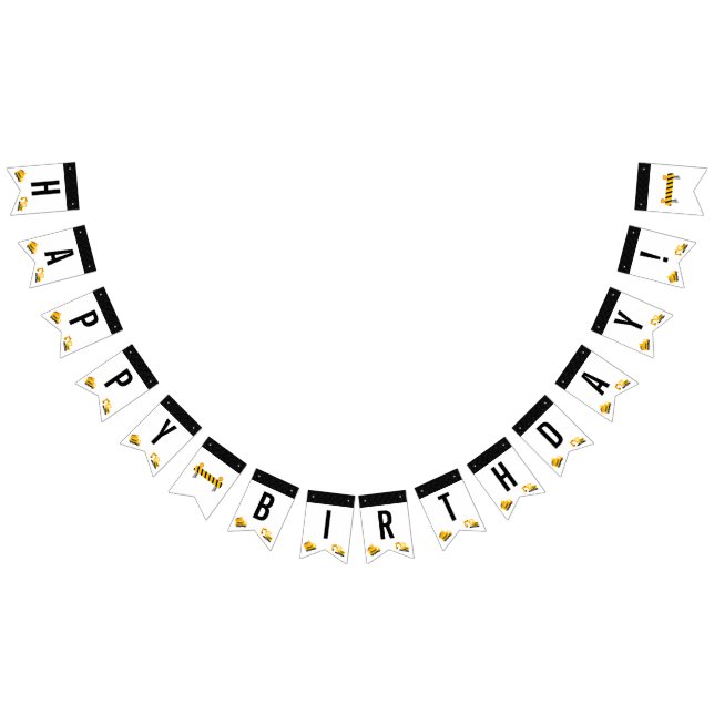 Construction Trucks Theme Birthday  Bunting (All)