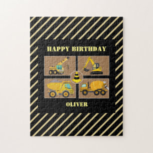 Construction Trucks   Theme Kids Birthday Jigsaw Puzzle