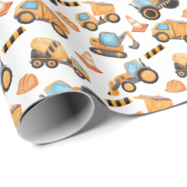 Construction Trucks Wrapping Paper (Roll Corner)