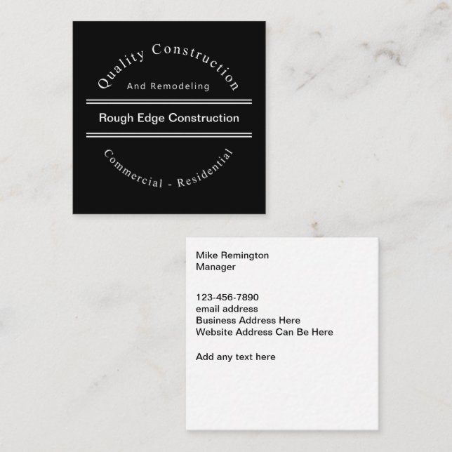Construction Unique Design Square Business Cards (Front/Back)