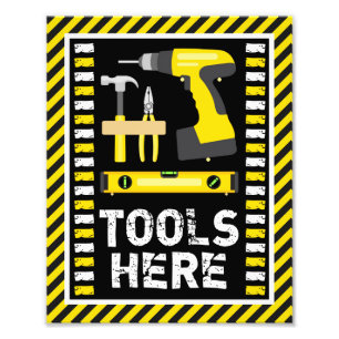 Construction Utensils Sign • 8 x 10 Print