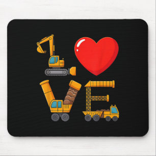 Construction Valentine Love Spelled With Trucks Ex Mouse Mat